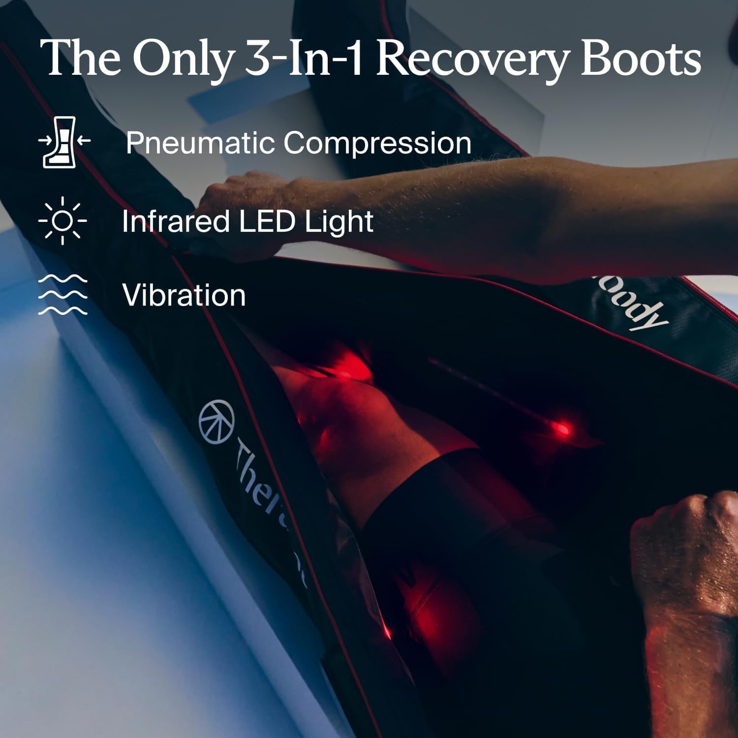 Therabody Jetboots PRO plus Wireless LED 3-In-1 Boots | Reg 30-34" Inseam | Compression, Vibration & Infrared LED Reduce Pain, Swelling & Fatigue | Regular 32–37" Leg Length | Measure before Ordering