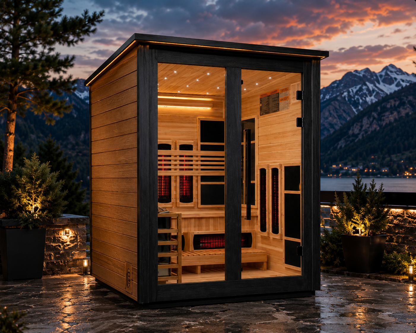 Golden Designs Loviisa 3-Person 2-Tone Hybrid Outdoor Sauna
