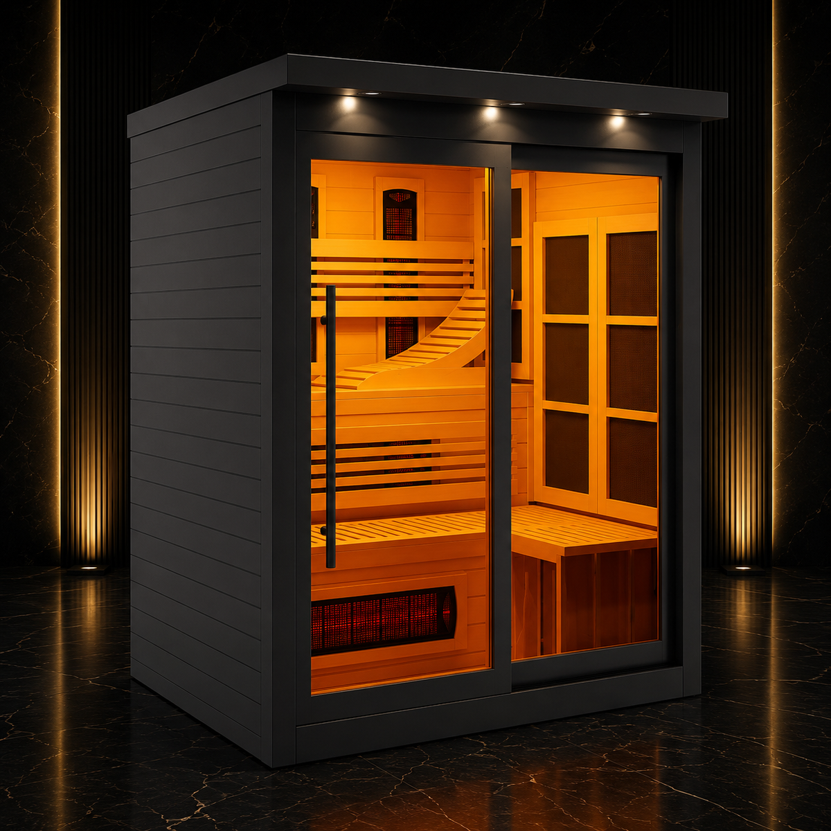 Golden Designs 6-Person Full Spectrum Infrared Sauna – Black Edition