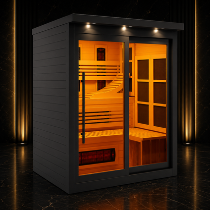 Golden Designs 6-Person Full Spectrum Infrared Sauna – Black Edition
