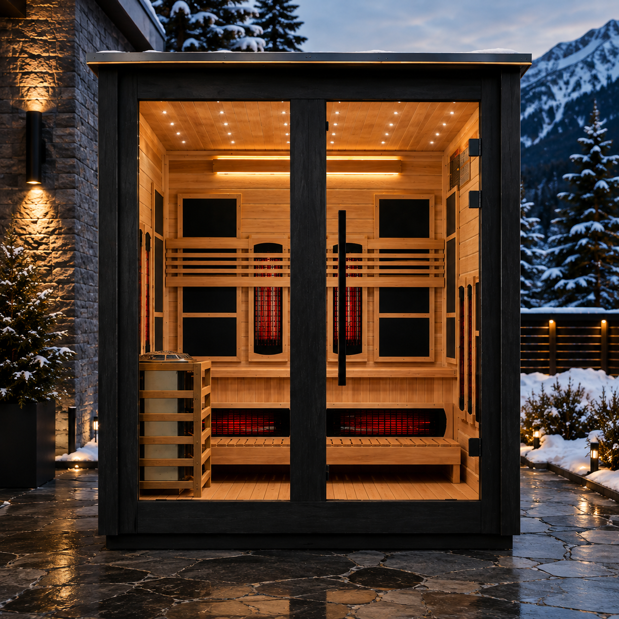 Golden Designs Loviisa 3-Person 2-Tone Hybrid Outdoor Sauna