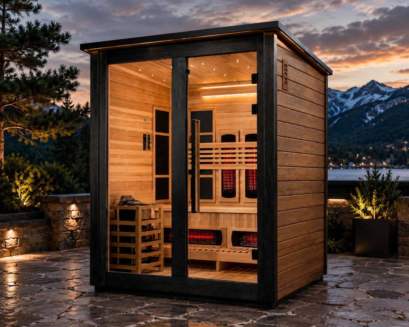 Golden Designs Loviisa 3-Person 2-Tone Hybrid Outdoor Sauna