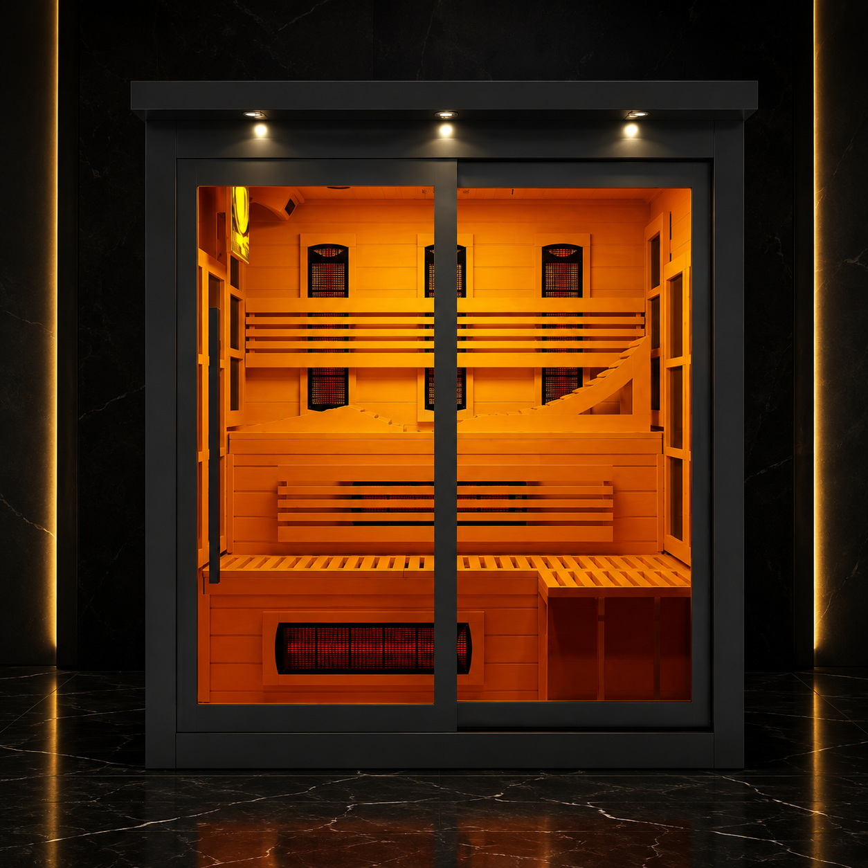 Golden Designs 6-Person Full Spectrum Infrared Sauna – Black Edition